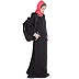 Travel abaya for winter- Black-Grey